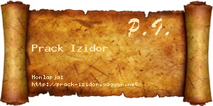 Prack Izidor névjegykártya
